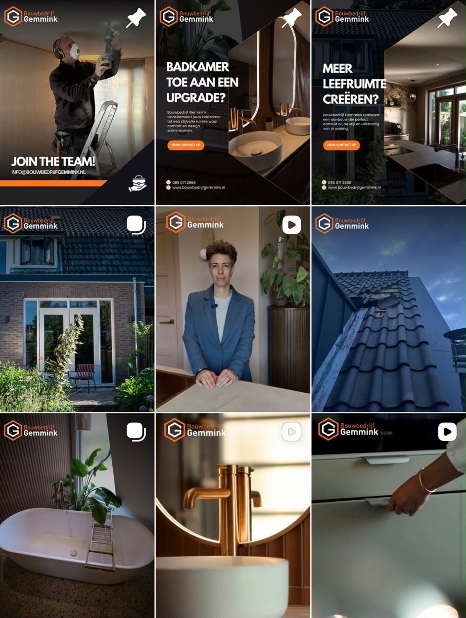 Instagram feed Bouwbedrijf Gemmink